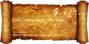 Günsberger Ábel névjegykártya